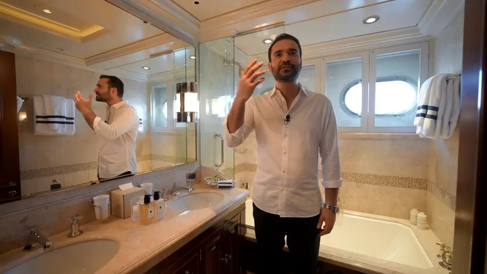 We Stayed on Tommy Hilfiger's mega yacht.